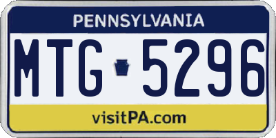 PA license plate MTG5296
