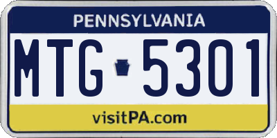PA license plate MTG5301