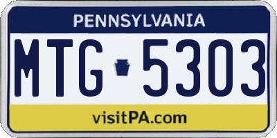 PA license plate MTG5303