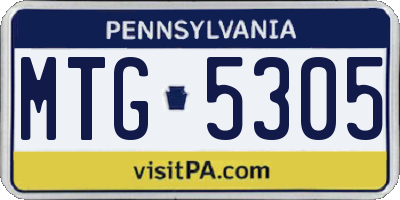 PA license plate MTG5305
