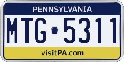 PA license plate MTG5311