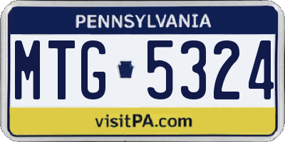 PA license plate MTG5324