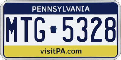 PA license plate MTG5328