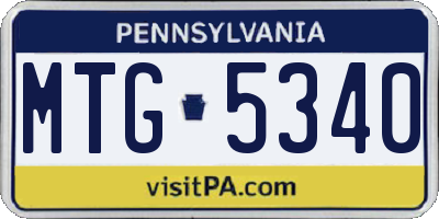 PA license plate MTG5340