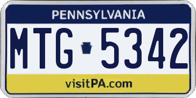 PA license plate MTG5342