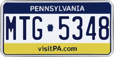 PA license plate MTG5348