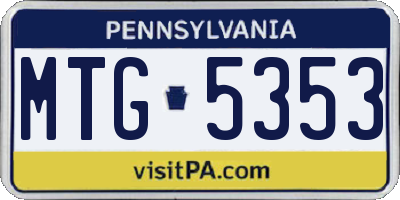 PA license plate MTG5353