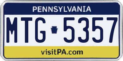 PA license plate MTG5357