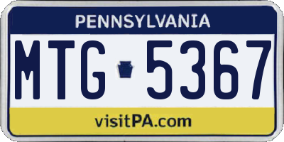PA license plate MTG5367