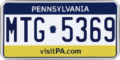 PA license plate MTG5369