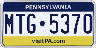 PA license plate MTG5370