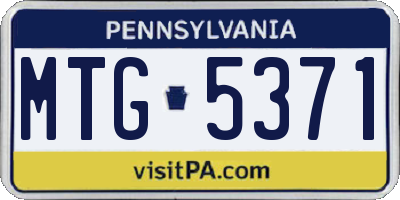 PA license plate MTG5371