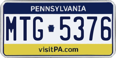 PA license plate MTG5376