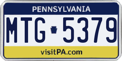 PA license plate MTG5379