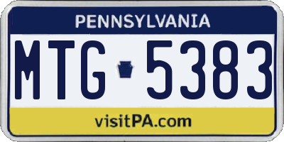 PA license plate MTG5383