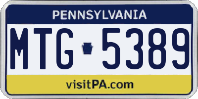 PA license plate MTG5389