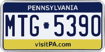 PA license plate MTG5390