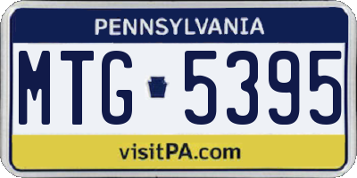 PA license plate MTG5395
