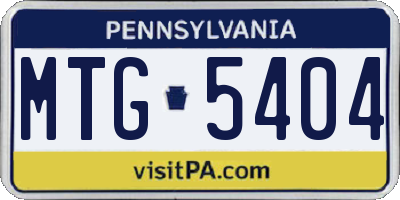 PA license plate MTG5404