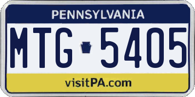 PA license plate MTG5405