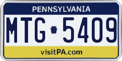 PA license plate MTG5409