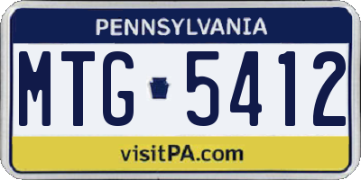 PA license plate MTG5412