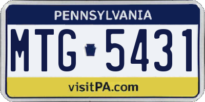 PA license plate MTG5431