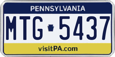PA license plate MTG5437