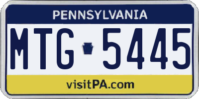 PA license plate MTG5445