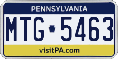 PA license plate MTG5463
