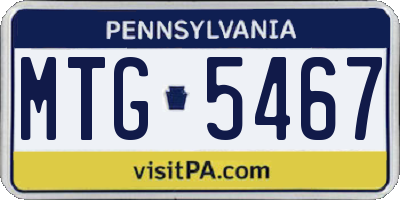 PA license plate MTG5467