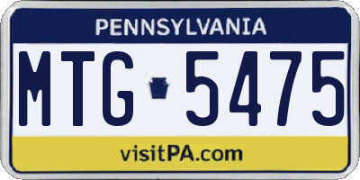 PA license plate MTG5475