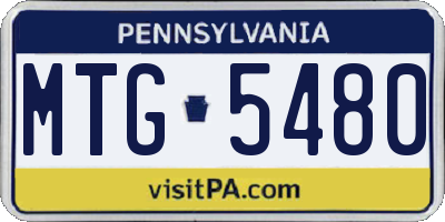 PA license plate MTG5480