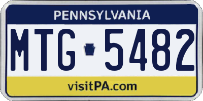 PA license plate MTG5482