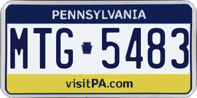 PA license plate MTG5483