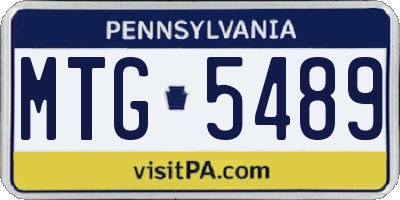 PA license plate MTG5489