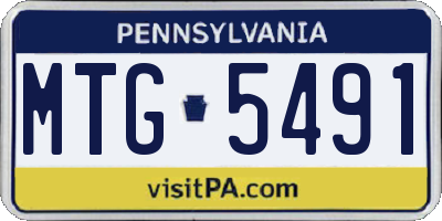 PA license plate MTG5491