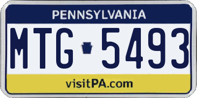 PA license plate MTG5493