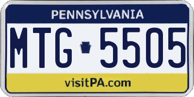 PA license plate MTG5505