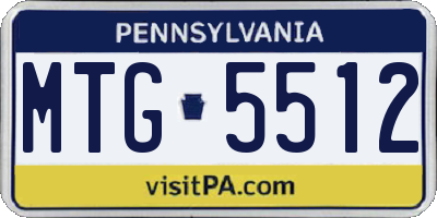 PA license plate MTG5512