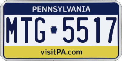 PA license plate MTG5517