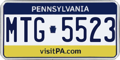 PA license plate MTG5523