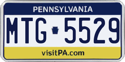 PA license plate MTG5529