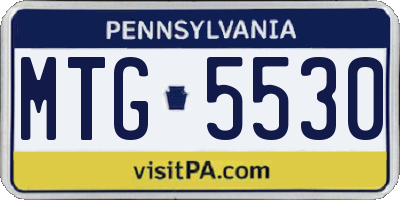 PA license plate MTG5530