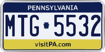 PA license plate MTG5532