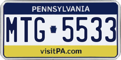 PA license plate MTG5533