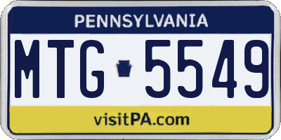 PA license plate MTG5549