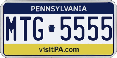 PA license plate MTG5555