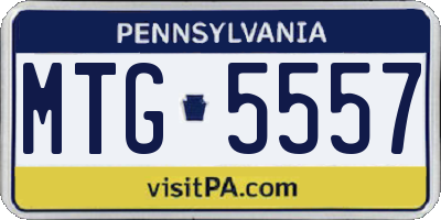 PA license plate MTG5557