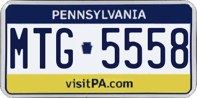PA license plate MTG5558
